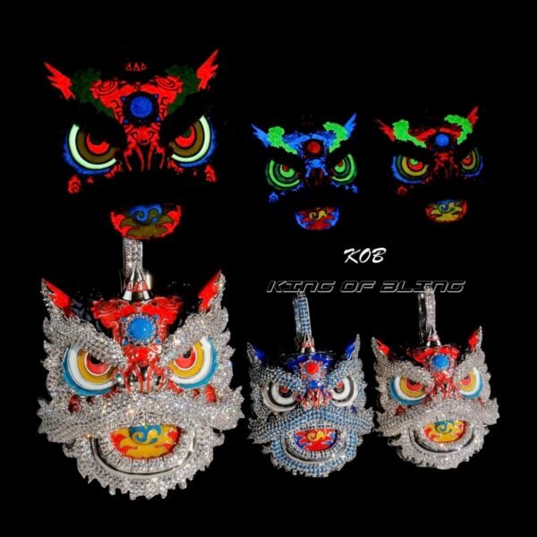 KING OF BLING中国风夜光珐琅醒狮吊坠 (复制)